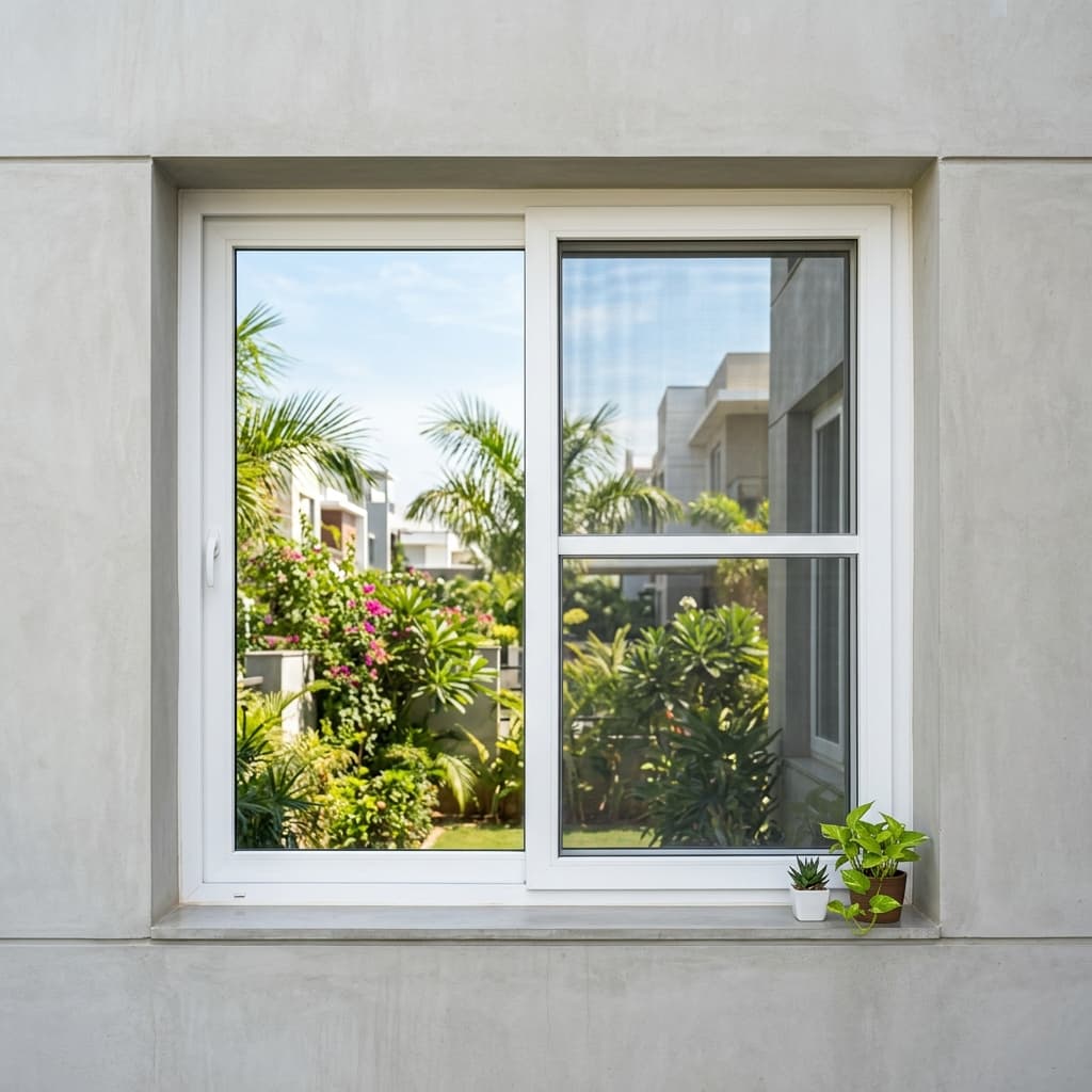 After: SD Plasto Fab premium white uPVC sliding window